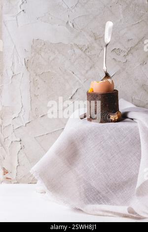 Frühstück mit gekochtem Ei Stockfoto