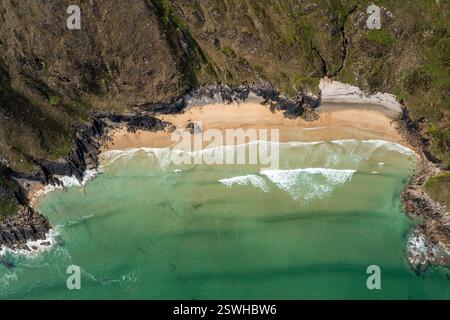 Boyeeghter Bay, auch bekannt als Murder Hole Beach, County Donegal, Irland Stockfoto