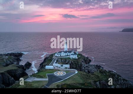 Luftaufnahme des Fanad Lighthouse County Donegal, Irland Stockfoto
