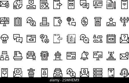 Hochwertige Sammlung von Vektorsymbolen mit editierbarer Kontur. Ideal für professionelle und kreative Projekte. Stock Vektor