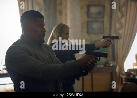 CAMERON DIAZ und JAMIE FOXX in BACK IN ACTION (2025) unter der Regie von SETH GORDON. Beschreibung: Exhibit A / Good One Productions / Album Stockfoto