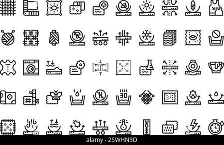 Stoff mit Symbolen hochwertige Vektor-Icons-Kollektion mit editierbarer Kontur. Ideal für professionelle und kreative Projekte. Stock Vektor