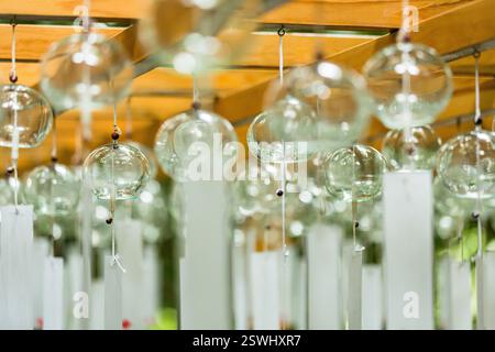 Windspiele am Kawagoe Hikawa Schrein, Kawagoe City, Präfektur Saitama, Japan Stockfoto