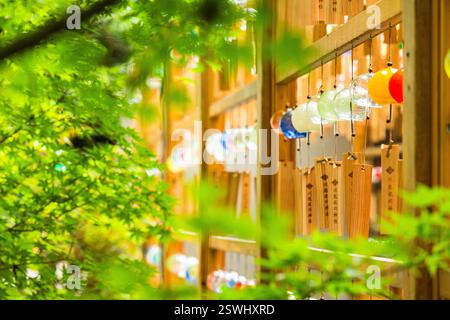 Windspiele am Kawagoe Hikawa Schrein, Kawagoe City, Präfektur Saitama, Japan Stockfoto