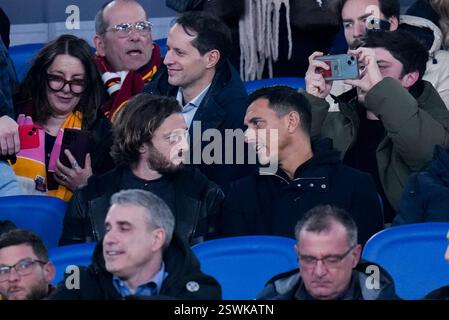 Rom, Italien. Februar 2025. Federico Balzaretti und Nicolas Burdisso während des Play-off-Spiels der UEFA Europa League 2024/25 zwischen AS Roma und dem FC Porto im Stadio Olimpico am 20. Februar 2025 in Rom. Quelle: Giuseppe Maffia/Alamy Live News Stockfoto