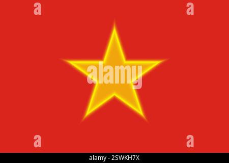 Flagge der Sozialistischen Republik Vietnam. Vektorabbildung. Glüheffekt-Konzept. Stock Vektor