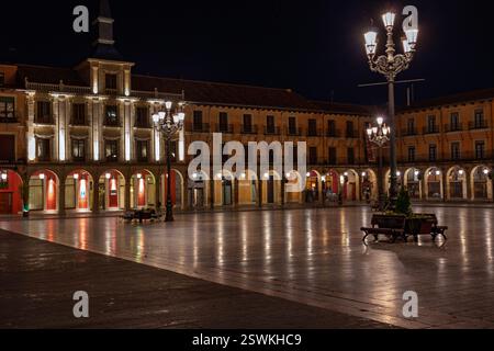Plaza Mayor, Platz, Leon, Provinz von Kastilien und Leon, Spanien / Castilla y Leon Stockfoto