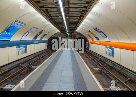 Shields Road U-Bahn-Station in Glasgow Stockfoto