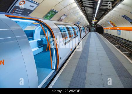 Shields Road U-Bahn-Station in Glasgow Stockfoto