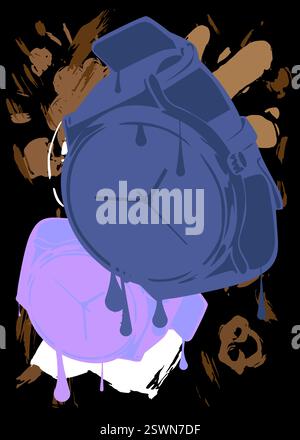 Graffiti der Armbanduhr. Abstrakte moderne Streetart-Dekoration im urbanen Malstil. Stock Vektor