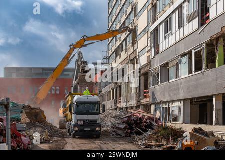 Abriss des Hoechst-Krankenhauses Frankfurt, Hessen Stockfoto