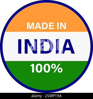 Made in India Sign Icon einfaches Design Stock Vektor
