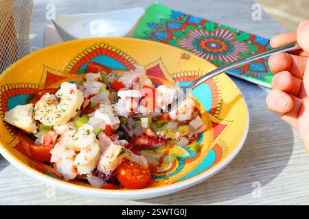 mediterrane Küche Meeresfrüchte Tintenfisch und Tintenfisch Meeresfrüchte Stockfoto