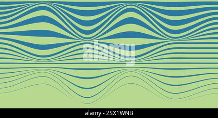 Abstrakte Wellen in Gelb und Blau erzeugen einen zeitgenössischen Kunsteffekt Stock Vektor