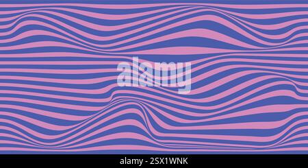 Abstrakte Wellige Linien Hintergrund Mit Rosa Und Lila Kurven Stock Vektor
