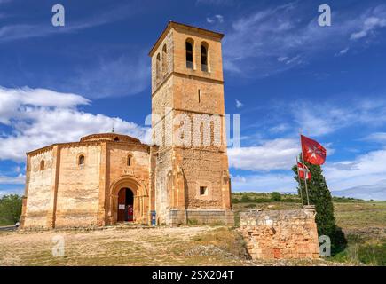 Blick auf die Kirche des wahren Kreuzes, Segovia Stockfoto