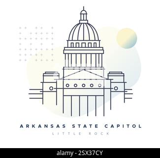 Arkansas State Capitol - Little Rock - Stock Illustration als EPS 10 Datei Stock Vektor