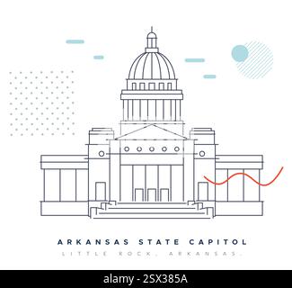 Arkansas State Capitol - Little Rock - Stock Illustration als EPS 10 Datei Stock Vektor