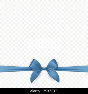 Vektor 3D realistische blaue Seide oder Satin Geschenk Band und Bogen für Grußkarten, Geschenke, Geschenk-Gutschein, isoliert. Bow Design Template, Konzept für Stock Vektor
