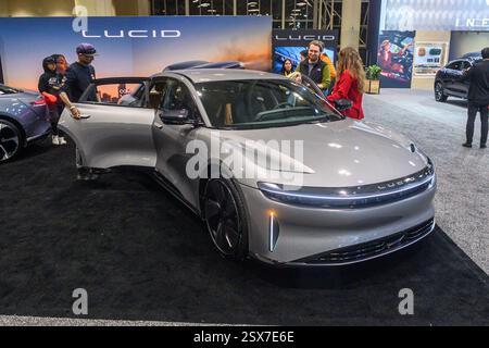 Toronto, ON, Kanada - 14. Februar 2025: Lucid wurde auf der Canadian International AutoShow 2025 vorgestellt. Stockfoto