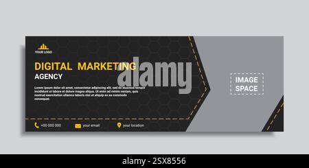 Digitales Marketing Social Media Cover oder Webbanner Stock Vektor
