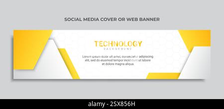 Cover oder Webbanner für soziale Medien mit dem Thema Technologie Stock Vektor