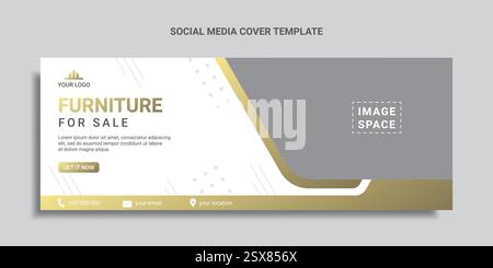 Möbel, Social-Media-Cover oder Webbanner Stock Vektor
