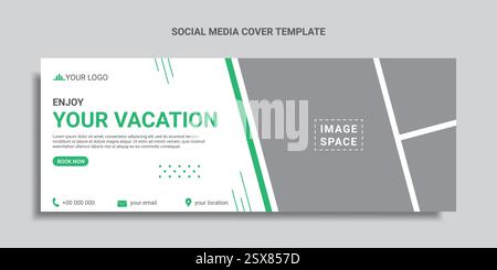 Social Media-Reisebezüge oder Webbanner mit geometrischer Form Stock Vektor