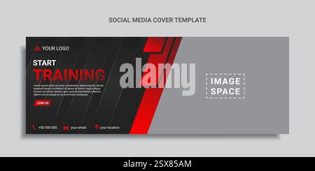 Fitness Social Media decken Design oder Webbanner ab Stock Vektor