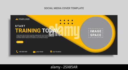Fitness Social-Media-Cover-Design oder Webbanner-Vorlage Stock Vektor