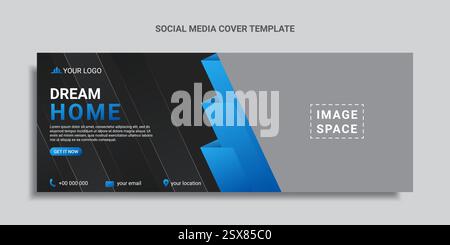 Home Sale Social Media Cover Design oder Webbanner Stock Vektor