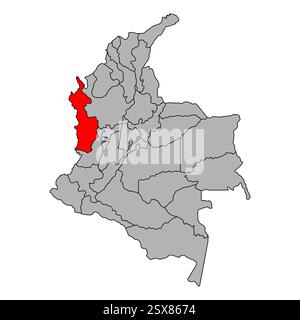 Choco von Kolumbien Karte Form, Reise Web flach Konzept Symbol Vektor Illustration. Stock Vektor