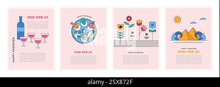 Happy Pessach Hintergrund, Banner und Poster Design. Geometrische, moderne, auffällige Konzeptabbildung Stock Vektor