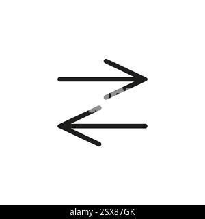 Symbol Für Den Austauschpfeil. Isoliertes perfektes Pixel mit flachem Design in weißem Hintergrund für Benutzeroberfläche, App, Website, Logo. Vektorabbildung. Stock Vektor