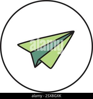 Doodle Paper Airplane Icon handgezeichnet mit dünner Linie, minimalistischer Stil Stock Vektor