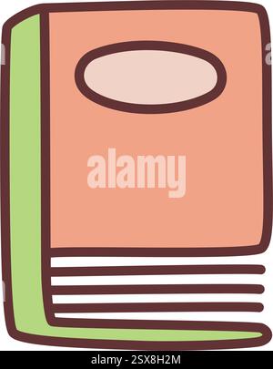 Das Symbol des Doodle-Buches ist handgezeichnet mit einer dünnen Linie in minimalistischem Stil und Farbe Stock Vektor