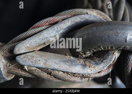 Industrial steel cable close up. Stockfoto