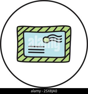 Doodle Letter Icon handgezeichnet mit dünner Linie in minimalistischem Stil Stock Vektor