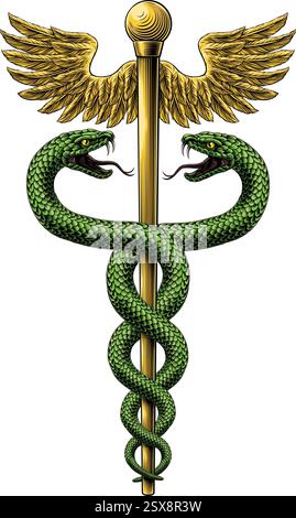 Caduceus Medical Asclepius Rod Doctor Symbol Stock Vektor