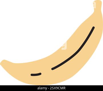 Bananenkritzelikone handgezeichnet in modernem, minimalistischem Stil Stock Vektor
