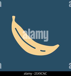 Bananenkritzelsymbol handgezeichnet in einem modernen minimalistischen Stil und auf dunklem Hintergrund Stock Vektor