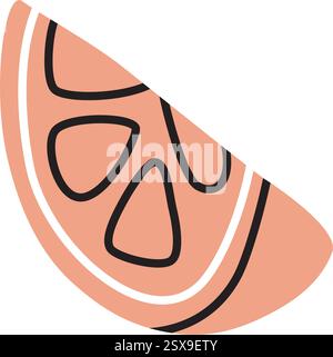 Zitrus-Limette oder Zitronen-Doodle-Symbol, handgezeichnet in modernem, minimalistischem Stil Stock Vektor