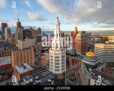 Die Skyline der Innenstadt von Buffalo, New York, USA Stockfoto