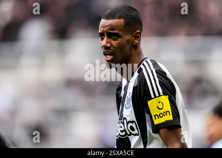 Newcastle upon Tyne, Großbritannien. Februar 2025. NEWCASTLE UPON TYNE, ENGLAND – 23. FEBRUAR: Alexander Isak vom Newcastle United FC sieht beim Premier League-Spiel zwischen Newcastle United FC und Nottingham Forest FC am 23. Februar 2025 im St. James' Park in Newcastle upon Tyne, England, an. (Foto: Rene Nijhuis/MB Media) Credit: MB Media Solutions/Alamy Live News Stockfoto