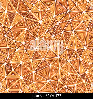 Dreiecke Hintergrund. Mittlere Formgröße. Mehrere sich wiederholende innere Dreiecke. Einfarbiger Stil. Wiederholbares Muster. Wunderschöne Vektorfliesen. Stock Vektor