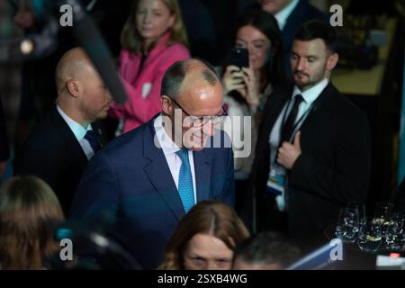 Berlin, 23. Februar 2025 Friedrich Merz bei der CDU-Wahlnacht nach der Bundestagswahl. Felix Wolf/Alamy Live News Stockfoto