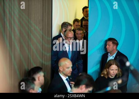 Berlin, 23. februar 2025 Friedrich Merz bei der CDU-Wahlnacht nach der Bundestagswahl. Felix Wolf/Alamy Live News Stockfoto