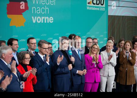 Berlin, 23. februar 2025 Friedrich Merz bei der CDU-Wahlnacht nach der Bundestagswahl. Felix Wolf/Alamy Live News Stockfoto