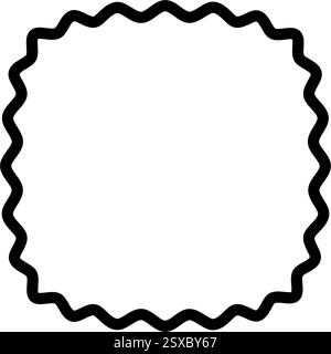 Wellige Eichhörnchen oder Quadrat mit abgerundeten Rändern. Einfache geometrische Wackelform isoliert auf weißem Hintergrund. Sprechblase, Tag oder Box Vorlage mit leerem Platz. Vektorgrafik. Stock Vektor