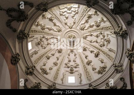 Entweihter Tempel, Ausstellungshalle während des Almagro International Classical Theatre Festival, gilt als Meisterwerk des Barocks, Ciudad Real. Stockfoto